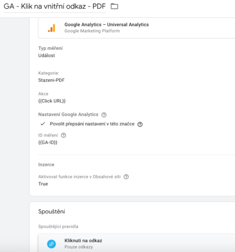 Google Tag Manager - Nastavení značky Google Analytics