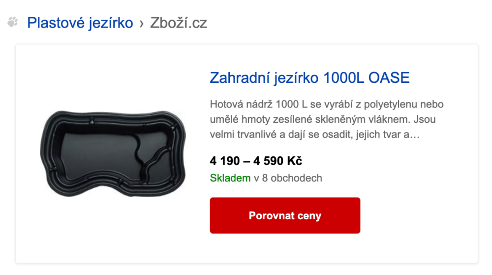 SERP v Seznam.cz - hint ze Zboží.cz