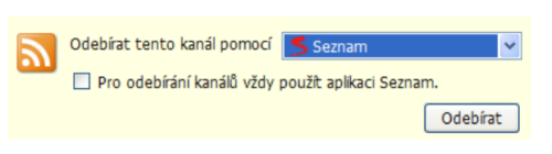 Mozilla Firefox - přidání RSS kanálu na stránku Seznamu