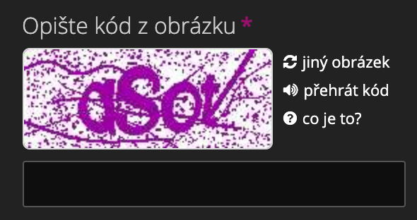 CAPTCHA - opsání textu z obrázku