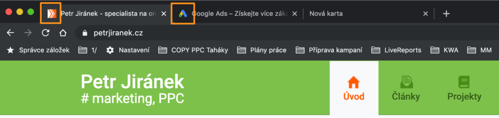 Favicon - karty prohlížeče